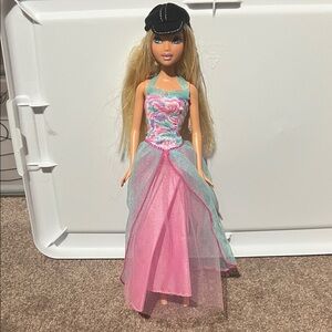 My scene Barbie Doll in  Pink and Blue Dress